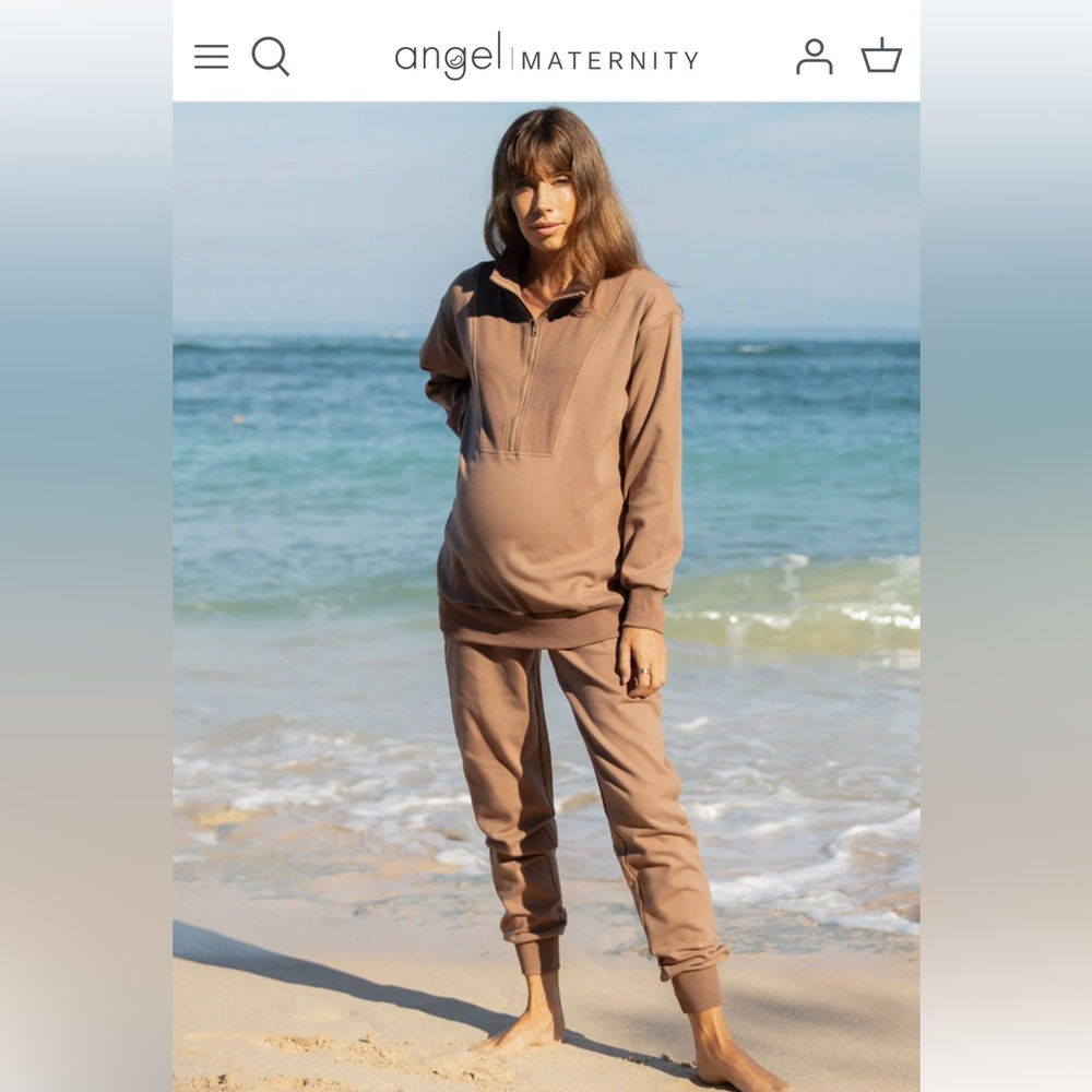 Angel Maternity Calla zip front sweatshirt and sweatpants set size small